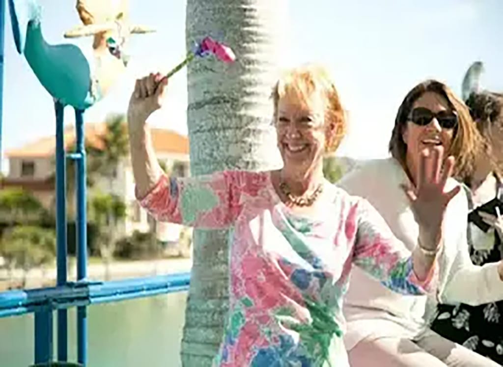 Mother's and daughters having fun on Mother's Day cruise in Sarasota