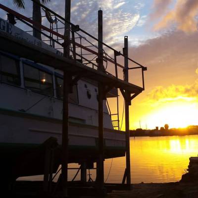 a sunset over a body of water