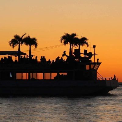 a sunset over some water